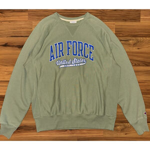 Champion Reverse Weave Air Force Crewneck Sweatshirt L Olive Military Streetwear